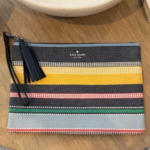 Kate Spade Multicolor Striped Pouch with Tassel